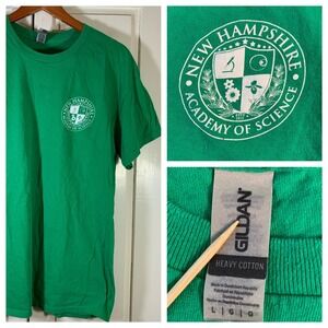 Gildan New Hampshire Academy of Science T Shirt Green Heavy Cotton Mens Large